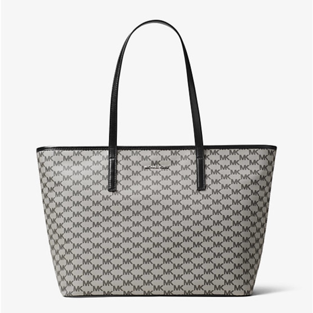 MICHAEL Kors Signature Emry Large Top Zip Tote Black /Grey